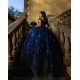 Sweetheart Neck Navy Blue Quinceanera Dress Lace Appliques Sweet 15 Gowns Off Shoulder 2024 Instagram Gowns Vestidos De 15 Anos