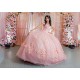 Sweetheart Neck Pink Quinceanera Dress 3D Flowers Sweet 15 Gowns Off Shoulder 2024 Instagram Gowns Vestidos De 15 Anos