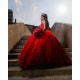 Sweetheart Neck Red Quinceanera Dress 3D Flowers Sweet 15 Gowns Sleeveless 2024 Instagram Gowns Vestidos De 15 Anos