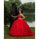 Sweetheart Neck Red Quinceanera Dress 3D Flowers Sweet 15 Gowns Sleeveless 2024 Instagram Gowns Vestidos De 15 Anos