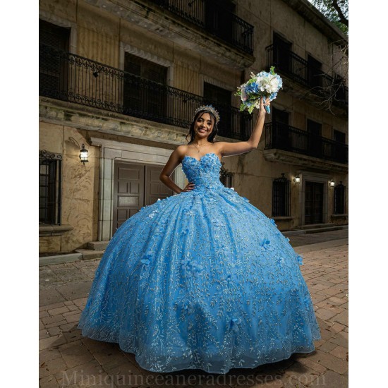 Sweetheart Neck Sky Blue Quince Dresses Sleeveless Birthday Party Dress Lace Appliques Vestidos De 15 Anos 2024 Instagram Gowns