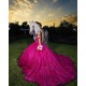 Sweetheart Neck Fuchsia Quinceanera Dress Sequin Vestidos De 15 Anos Off Shoulder Instagram Gown