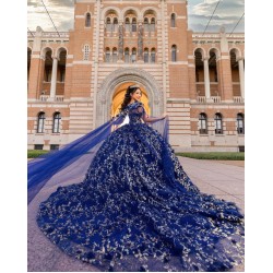 Sweetheart Neck Navy Blue Quince Dress Off Shoulder 15 Anos Sequin Women 2024 Ball Gown Lace Appliques Girl Birthday Gowns