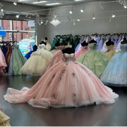 Sweetheart Neck Pink Quinceanera Dress Off Shoulder Vestidos De 15 Anos Sequin Girls Gowns Lace Appliques Princess Dress