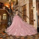 Sweetheart Neck Pink Quinceanera Dress Off Shoulder Vestidos De 15 Anos Sequin Girls Princess Dress