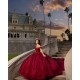 Sweetheart Neck Quinceanera Dress Red Vestidos De 15 Anos Off Shoulder Sequin Sweet 15 Gowns With 3D Flowers