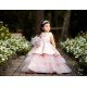 Tiered Sleeveless Pink Little Girl Dresses With 3D Flowers