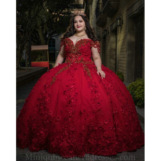 V Neck Off Shoulder Red Quince Dresses Vestidos De 15 Anos Birthday Party Dress Lace Appliques 2024 Instagram Gowns