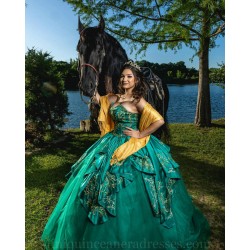 Vestidos De 15 Anos Emerald Green Quince Dress Sweetheart Neck Instagram Gowns Sleeveless Birthday Party Dresses