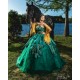 Vestidos De 15 Anos Emerald Green Quince Dress Sweetheart Neck Instagram Gowns Sleeveless Birthday Party Dresses