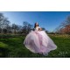 Vestidos De 15 Anos Pink Quinceanera Dress Lace Appliques Sweet 15 Gowns Off Shoulder Sweetheart Neck 2024 Instagram Gowns