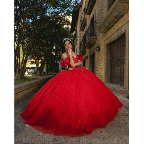 Vestidos De 15 Anos Red Quince Dress Sweetheart Neck Instagram Gowns Lace Appliques Off Shoulder Birthday Party Dress