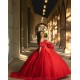 Vestidos De 15 Anos Red Quince Dress Sweetheart Neck Instagram Gowns Lace Appliques Off Shoulder Birthday Party Dress