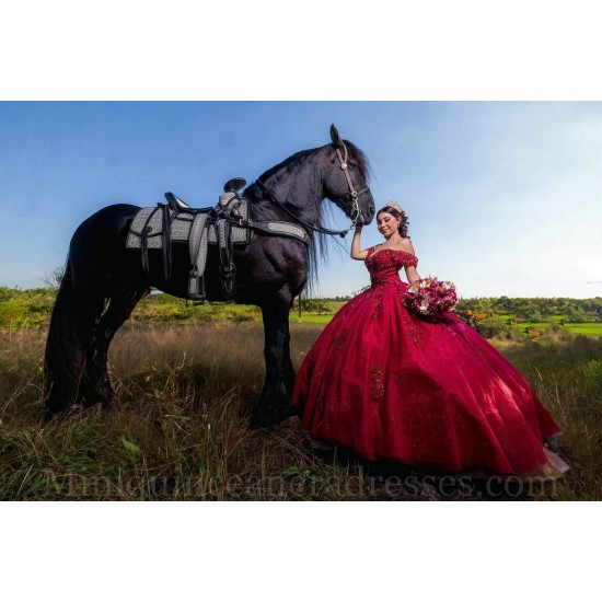 Vestidos De 15 Anos Red Quinceanera Dress Sweetheart Neck Sweet 15 Gowns Lace Appliques Off Shoulder 2024 Instagram Gowns