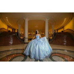 Vestidos De 15 Anos Sky Blue Quinceanera Dress Sweetheart Neck Sweet 15 Gowns Lace Appliques Sleeveless 2024 Instagram Gowns