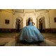 Vestidos De 15 Anos Sky Blue Quinceanera Dress Sweetheart Neck Sweet 15 Gowns Lace Appliques Sleeveless 2024 Instagram Gowns