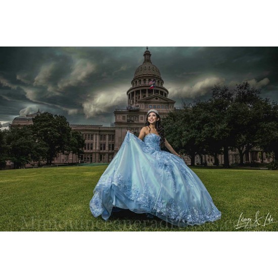 Vestidos De 15 Anos Sky Blue Quinceanera Dress Sweetheart Neck Sweet 15 Gowns Lace Appliques Sleeveless 2024 Instagram Gowns