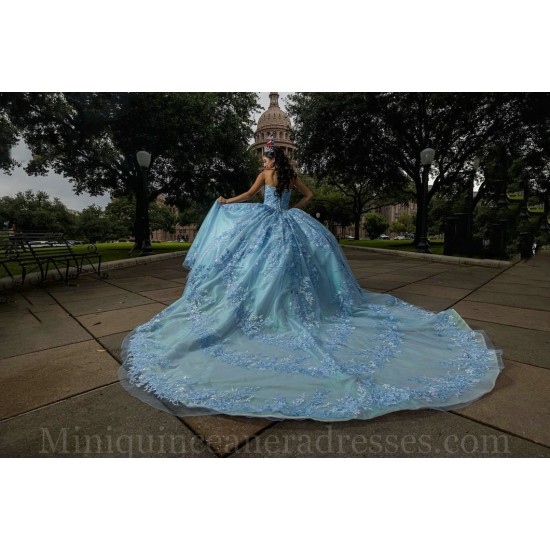 Vestidos De 15 Anos Sky Blue Quinceanera Dress Sweetheart Neck Sweet 15 Gowns Lace Appliques Sleeveless 2024 Instagram Gowns