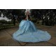 Vestidos De 15 Anos Sky Blue Quinceanera Dress Sweetheart Neck Sweet 15 Gowns Lace Appliques Sleeveless 2024 Instagram Gowns