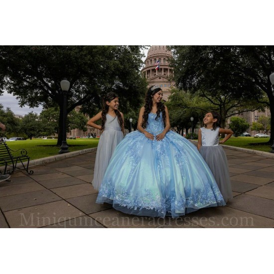 Vestidos De 15 Anos Sky Blue Quinceanera Dress Sweetheart Neck Sweet 15 Gowns Lace Appliques Sleeveless 2024 Instagram Gowns