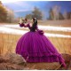 Long Sleeve Purple Quince Dress Sweetheart Neck Instagram Gowns Ruffled Birthday Party Dresses Lace Appliques Vestidos De 15 Anos