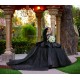 Off Shoulder Black Quince Dress Sweetheart Neck Instagram Gowns Sequin Birthday Party Dresses Lace Appliques Vestidos De 15 Anos