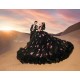 Off Shoulder Black Quince Dress Vestidos De 15 Anos Sweetheart Neck Instagram Gowns Lace Appliques Birthday Party Dresses