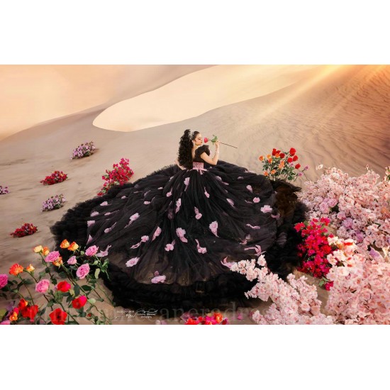 Off Shoulder Black Quince Dress Vestidos De 15 Anos Sweetheart Neck Instagram Gowns Lace Appliques Birthday Party Dresses