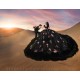 Off Shoulder Black Quince Dress Vestidos De 15 Anos Sweetheart Neck Instagram Gowns Lace Appliques Birthday Party Dresses