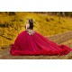 Off Shoulder Burgundy Quince Dress V Neck Instagram Gowns Birthday Party Dresses Ruffled Vestidos De 15 Anos