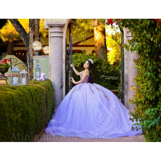 Off Shoulder Lilac Quince Dress Sweetheart Neck Instagram Gowns Birthday Party Dresses Lace Appliques Vestidos De 15 Anos