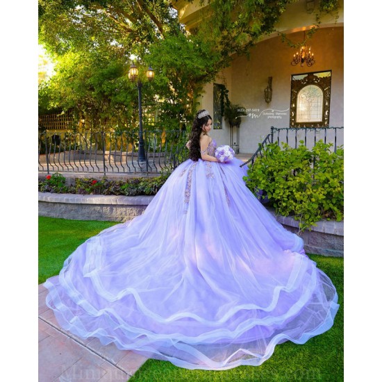 Off Shoulder Lilac Quince Dress Sweetheart Neck Instagram Gowns Birthday Party Dresses Lace Appliques Vestidos De 15 Anos