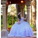 Off Shoulder Lilac Quince Dress Sweetheart Neck Instagram Gowns Birthday Party Dresses Vestidos De 15 Anos With 3D Flowers