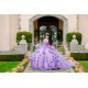 Off Shoulder Lilac Quince Dress Sweetheart Neck Instagram Gowns Sequin Birthday Party Dresses Vestidos De 15 Anos With 3D Flowers