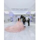 Off Shoulder Pink Quince Dress Sweetheart Neck Instagram Gowns 3D Flowers Vestidos De 15 Anos Birthday Party Dresses