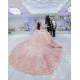 Off Shoulder Pink Quince Dress Sweetheart Neck Instagram Gowns 3D Flowers Vestidos De 15 Anos Birthday Party Dresses