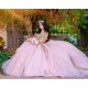 Off Shoulder Pink Quince Dress Sweetheart Neck Instagram Gowns Birthday Party Dresses Lace Appliques Vestidos De 15 Anos