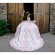 Off Shoulder Pink Quince Dress Sweetheart Neck Instagram Gowns Lace Appliques Birthday Party Dresses Vestidos De 15 Anos