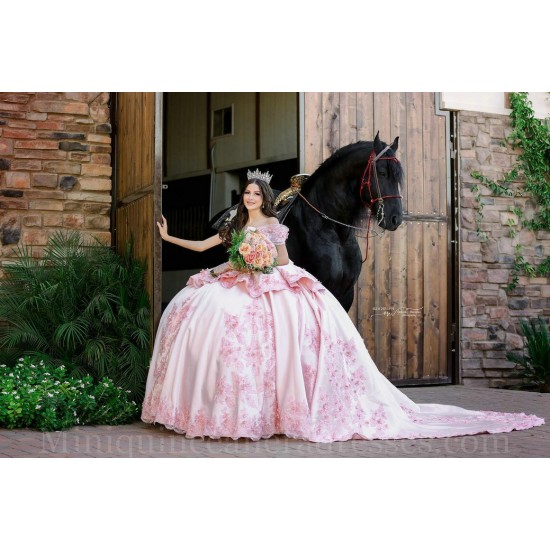 Off Shoulder Pink Quince Dress Sweetheart Neck Instagram Gowns Lace Appliques Birthday Party Dresses Vestidos De 15 Anos