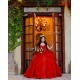 Off Shoulder Red Quince Dress Lace Appliques Vestidos De 15 Anos Sweetheart Neck Instagram Gowns Birthday Party Dresses