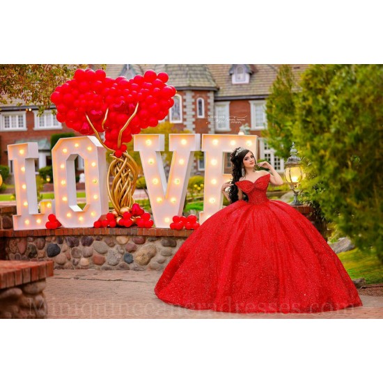 Off Shoulder Red Quince Dress Sweetheart Neck Instagram Gowns Birthday Party Dresses Lace Appliques Vestidos De 15 Anos