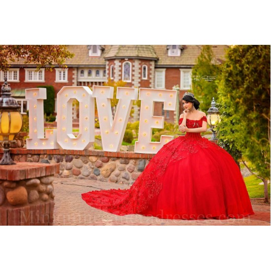 Off Shoulder Red Quince Dress Sweetheart Neck Instagram Gowns Birthday Party Dresses Lace Appliques Vestidos De 15 Anos