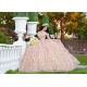 Off Shoulder Rose Gold Quince Dress Vestidos De 15 Anos Sweetheart Neck Instagram Gowns Birthday Party Dresses With 3D Flowers