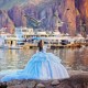 Off Shoulder Sky Blue Quince Dress Tiered Vestidos De 15 Anos Sweetheart Neck Instagram Gowns Lace Appliques Birthday Party Dresses