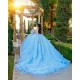 Sheer Bodice Sky Blue Quince Dress Sweetheart Neck Instagram Gowns Off Shoulder Birthday Party Dresses Lace Appliques Vestidos De 15 Anos