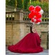 Sleeveless Burgundy Quince Dress Lace Appliques Vestidos De 15 Anos V Neck Instagram Gowns Ruffled Birthday Party Dresses