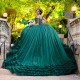 Sleeveless Emerald Green Quince Dress Sweetheart Neck Instagram Gowns Birthday Party Dresses Ruffled Vestidos De 15 Anos