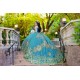 Sleeveless Emerald Green Quince Dress Vestidos De 15 Anos Lace Appliques V  Neck Instagram Gowns Birthday Party Dresses