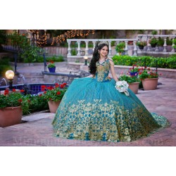 Sleeveless Emerald Green Quince Dress Vestidos De 15 Anos Lace Appliques V  Neck Instagram Gowns Birthday Party Dresses