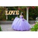 Sleeveless Lilac Quince Dress Sweetheart Neck Instagram Gowns Lace Appliques Birthday Party Dresses Vestidos De 15 Anos